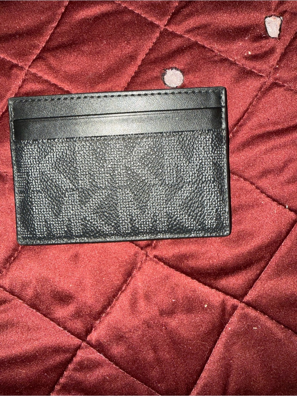 Michael Kors Black Textured Card & Key Holder